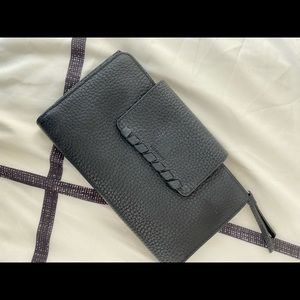 AllSaints Black Leather Wallet